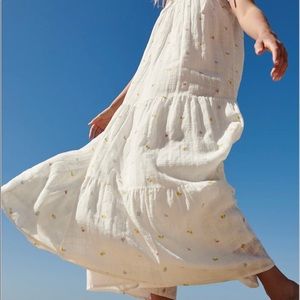 Rosemary-white mini buds maxi dress